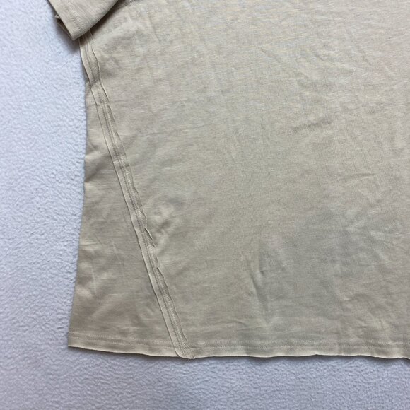 Rae Mode Shirt Womens L Tan Short Sleeve Destroyed Top - Picture 5 of 11